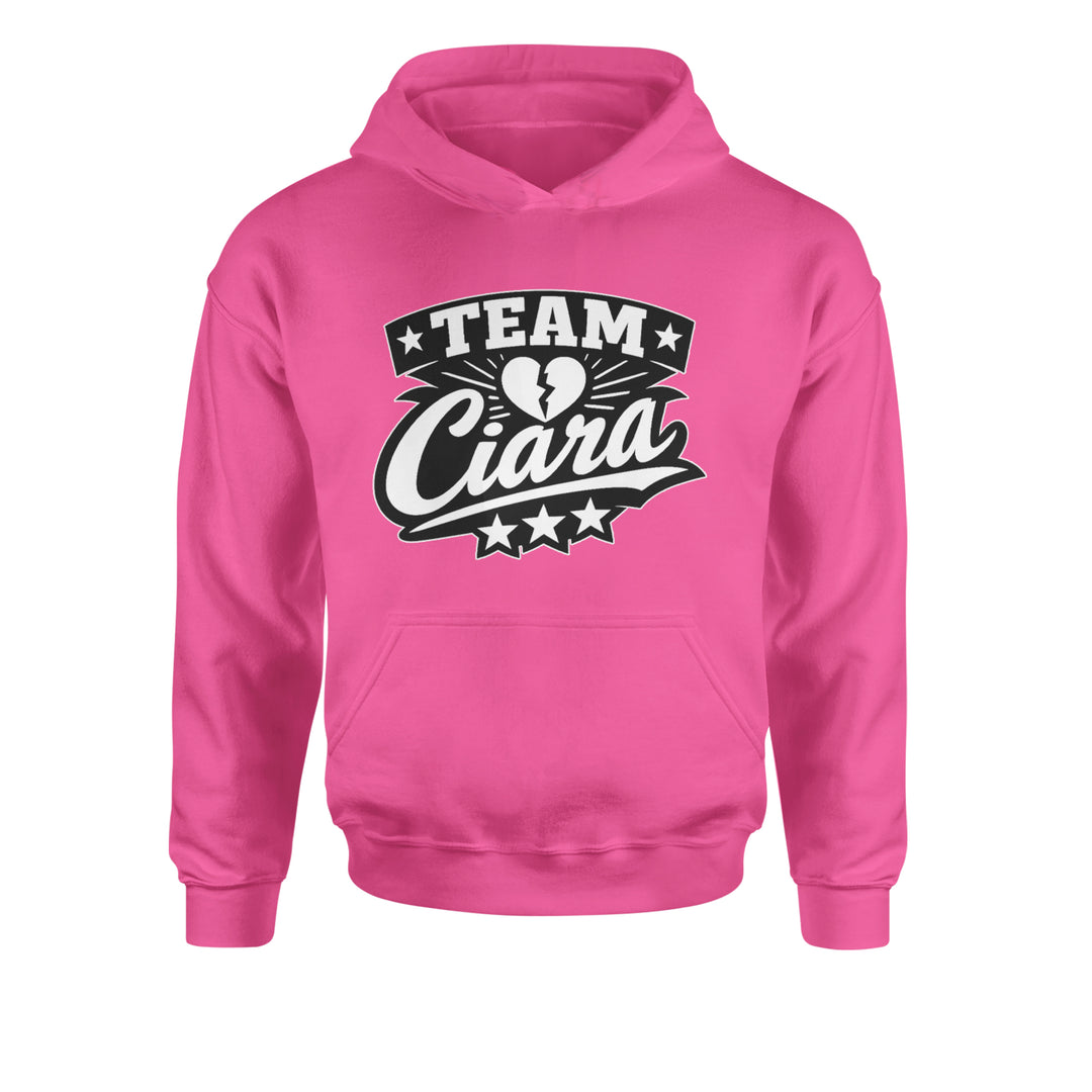 Team Ciara Scamanda Broken Heart Youth-Sized Hoodie Hot Pink