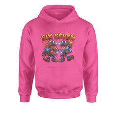 67 Lava Lightning Six Seven Meme Youth-Sized Hoodie Hot Pink