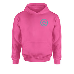 TLC To Love a Canine Dog Rescue Teal Youth-Sized Hoodie Hot Pink