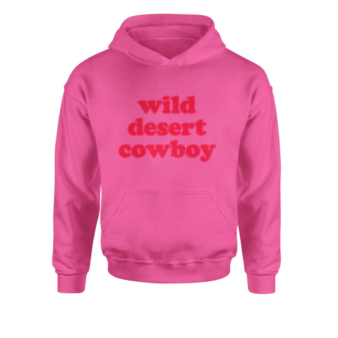 Wild Desert Cowboy Country Youth-Sized Hoodie Hot Pink