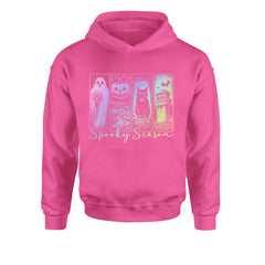 Spooky Season Cute Pastel Halloween Design Youth-Sized Hoodie Hot Pink