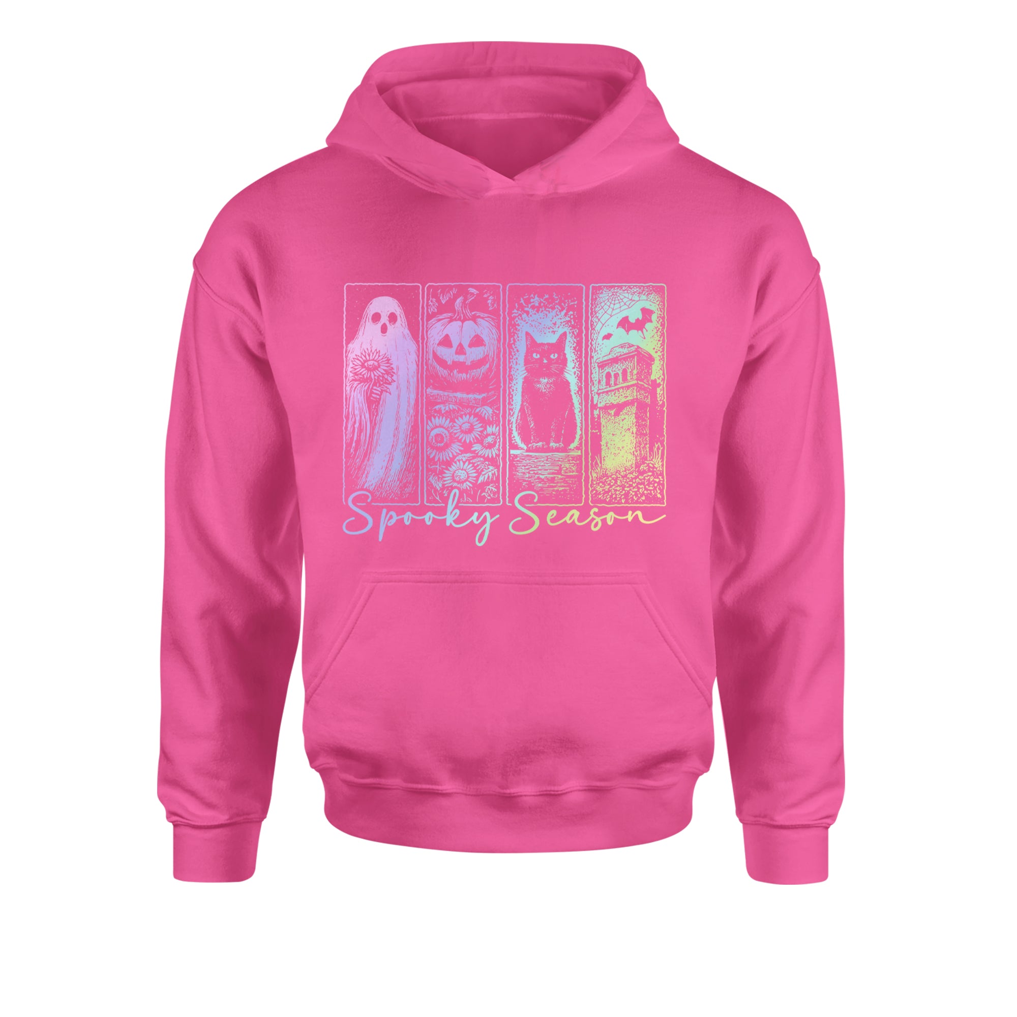 Spooky Season Cute Pastel Halloween Design Youth-Sized Hoodie Hot Pink