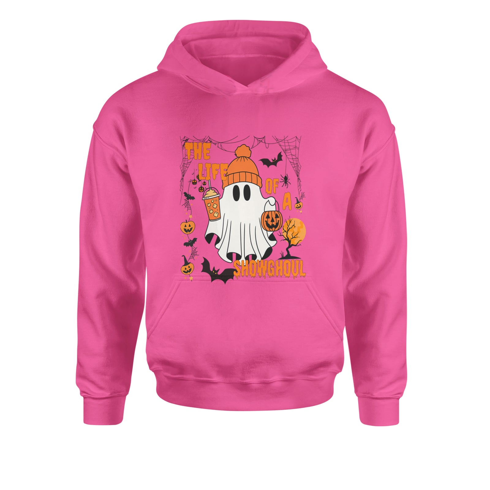 Life of a Showghoul Halloween Showgirl Vibes Youth-Sized Hoodie Heather Grey