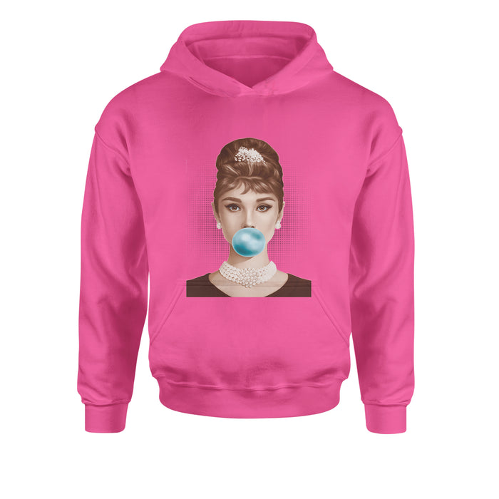 Audrey Hepburn Chewing Bubble Gum American Icon Youth-Sized Hoodie