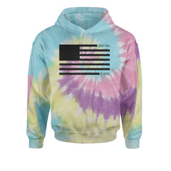 Redacted American Flag Youth-Sized Hoodie Tie-Dye Jelly Bean