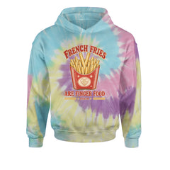French Fries Are Finger Food IYKYK Youth-Sized Hoodie Tie-Dye Jelly Bean