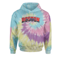 Boston City Pride Skyline Youth-Sized Hoodie Tie-Dye Jelly Bean