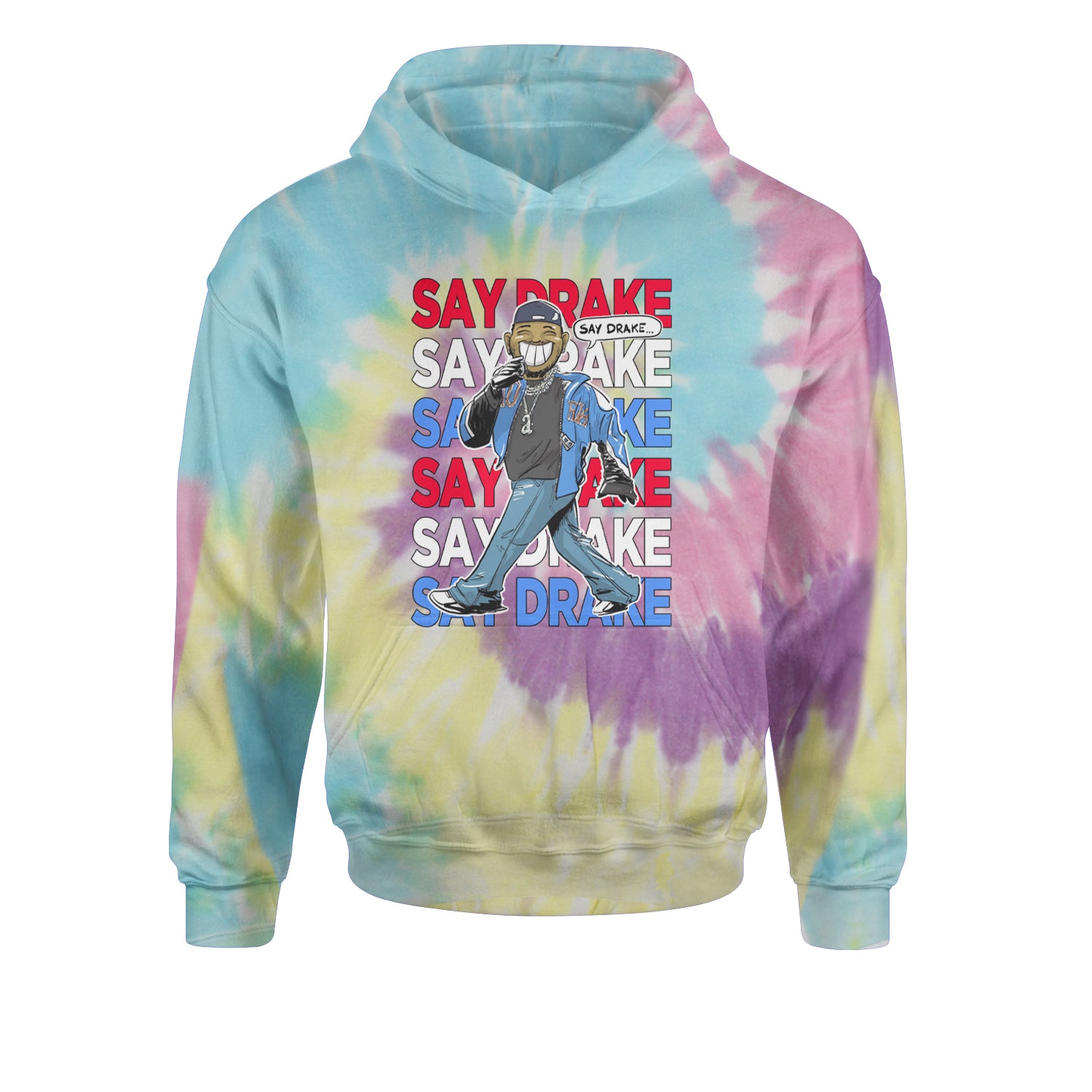 Say Drake Smiling Meme Mustard Youth-Sized Hoodie Tie-Dye Jelly Bean