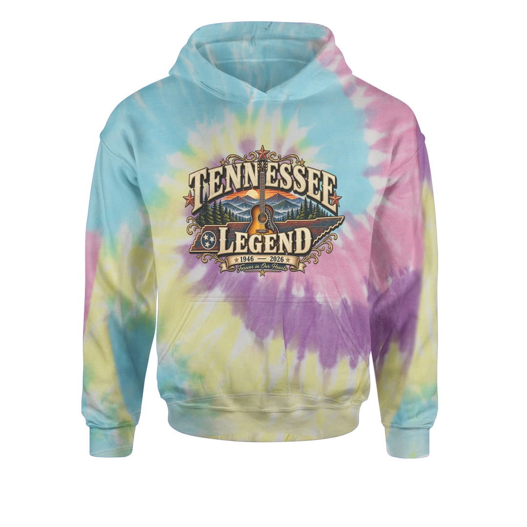 Tennessee Legend Country Music Dolly Youth-Sized Hoodie Tie-Dye Jelly Bean