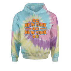 Go New York Go Basketball Youth-Sized Hoodie Tie-Dye Jelly Bean