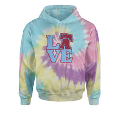 Love Philly Liberty Bell Youth-Sized Hoodie Tie-Dye Jelly Bean