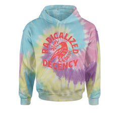 Radicalized by Basic Decency Dove Protest Statement Youth-Sized Hoodie Tie-Dye Jelly Bean