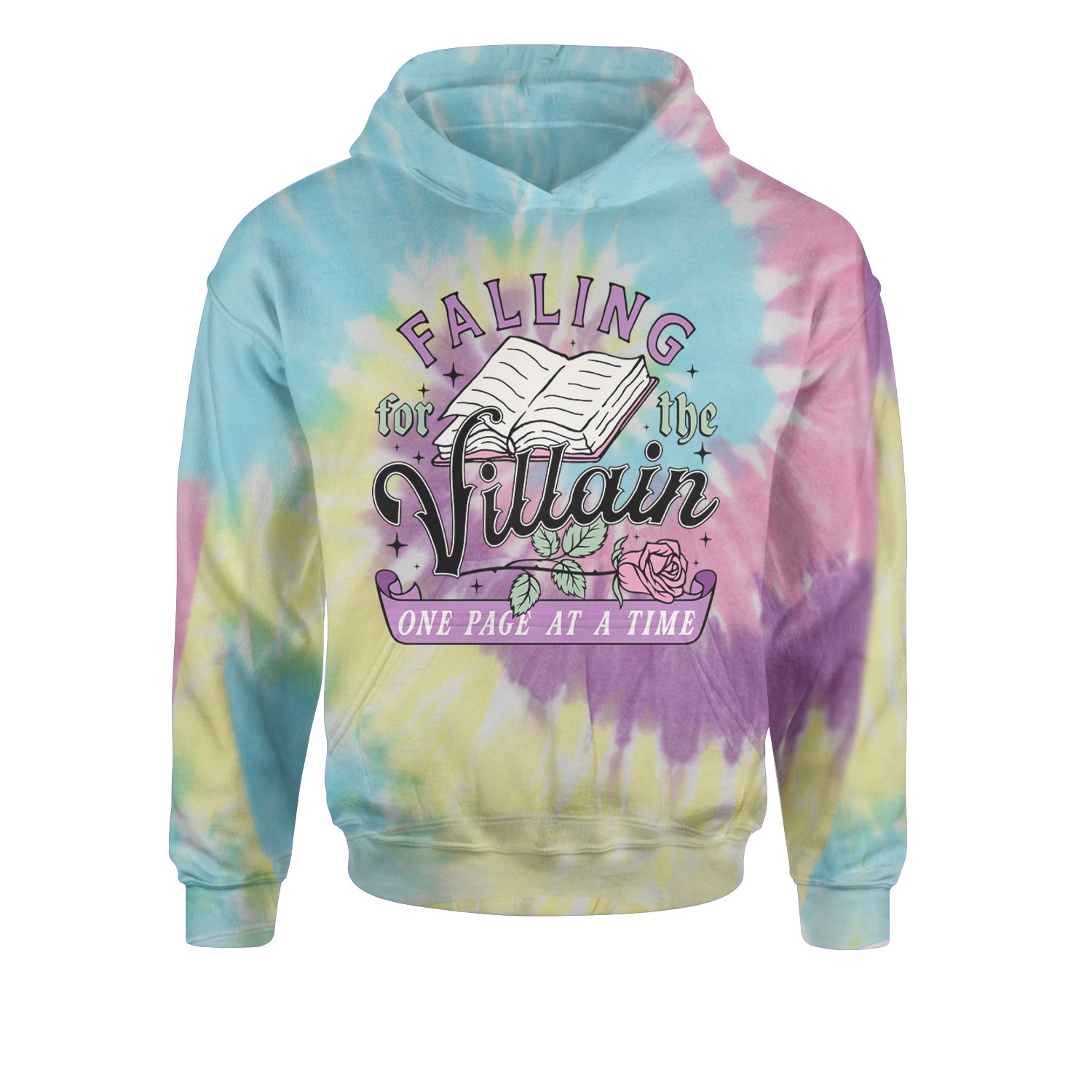 Falling For The Villain One Page At A TimeYouth-Sized Hoodie Tie-Dye Jelly Bean