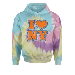 New York City Pride Heart Youth-Sized Hoodie Tie-Dye Jelly Bean