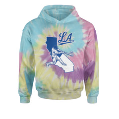 Los Angeles Baseball Batter Up Youth-Sized Hoodie Tie-Dye Jelly Bean