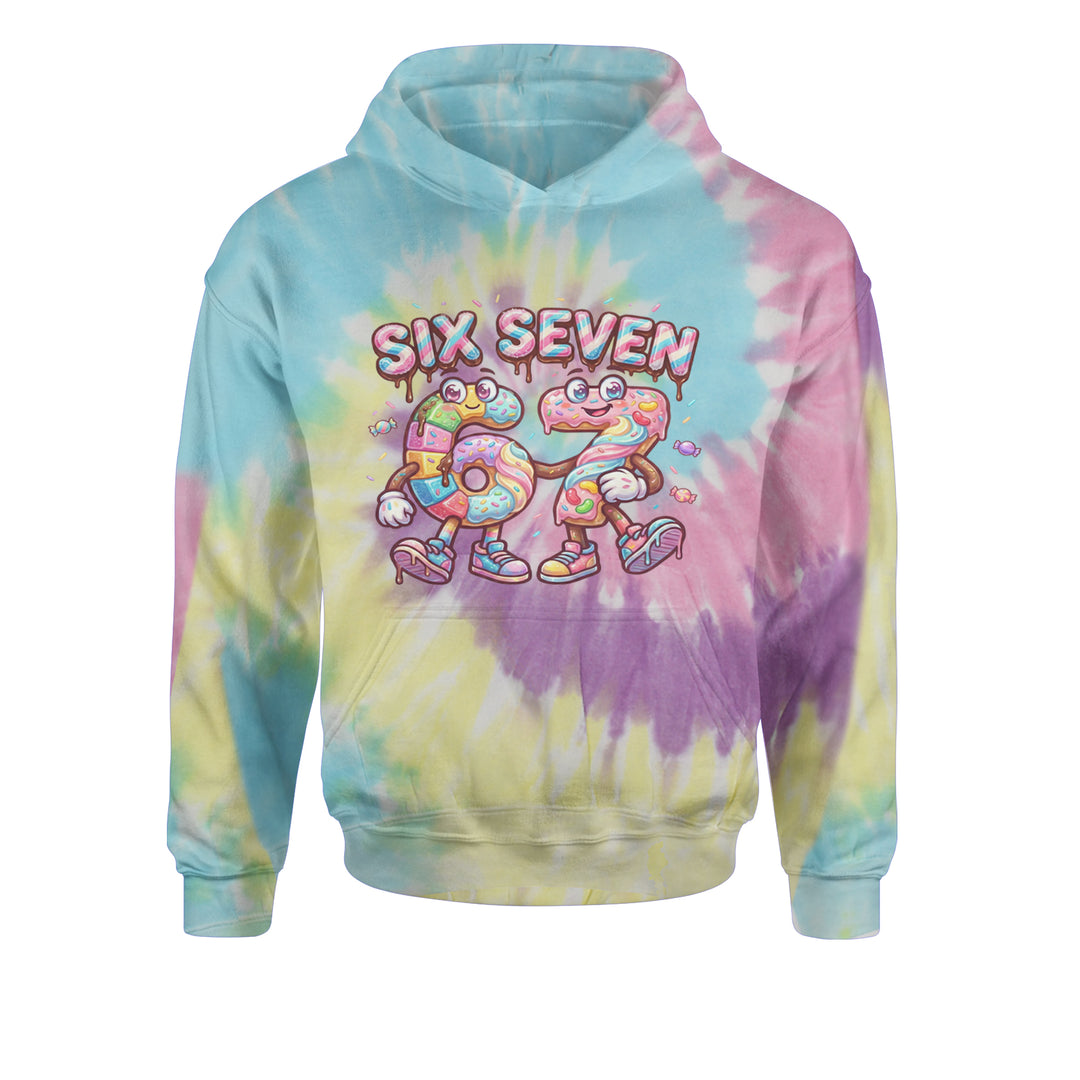 67 Candy Swirl Meme Youth-Sized Hoodie Tie-Dye Jelly Bean