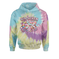 67 Candy Swirl Meme Youth-Sized Hoodie Tie-Dye Jelly Bean