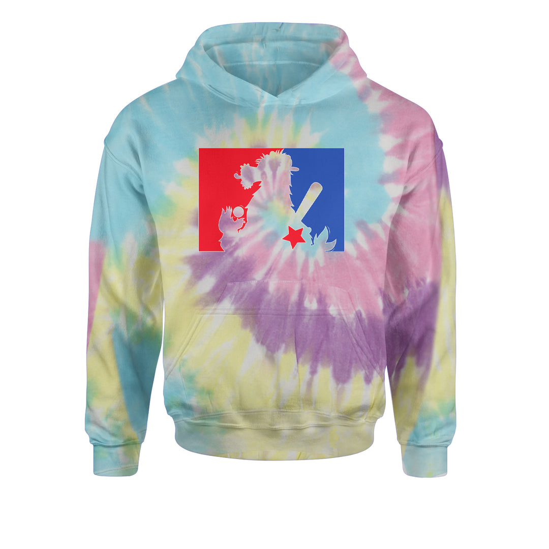 Philly Baseball Phan graphic on Kids' Heavyweight Fleece Pullover Hoodie in Tie-Dye Jelly Bean
