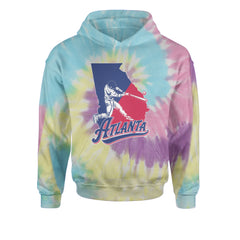 Atlanta Georgia Batter Up Youth-Sized Hoodie Tie-Dye Jelly Bean