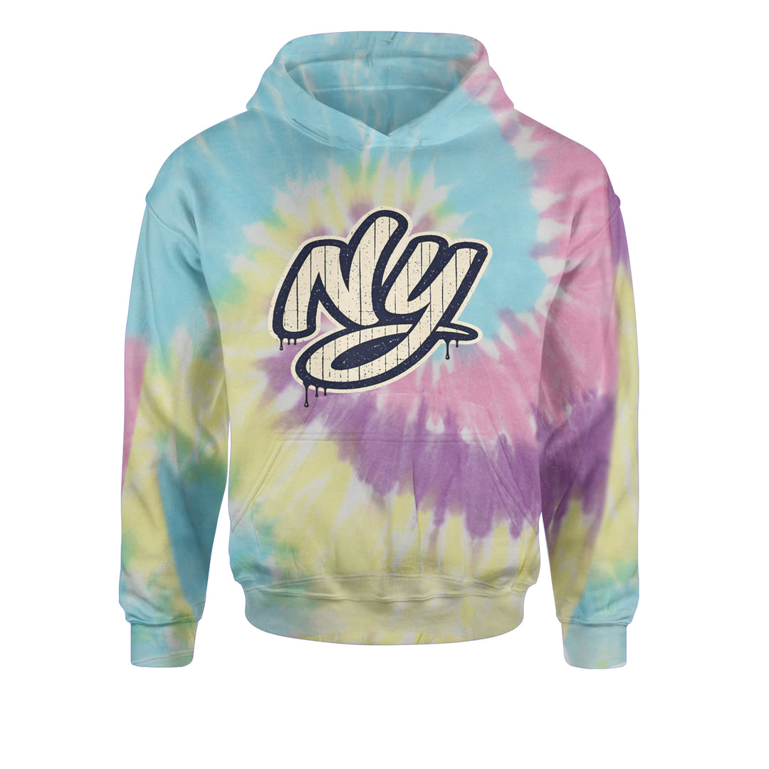 NYC New York City Grunge Street Youth-Sized Hoodie Tie-Dye Jelly Bean