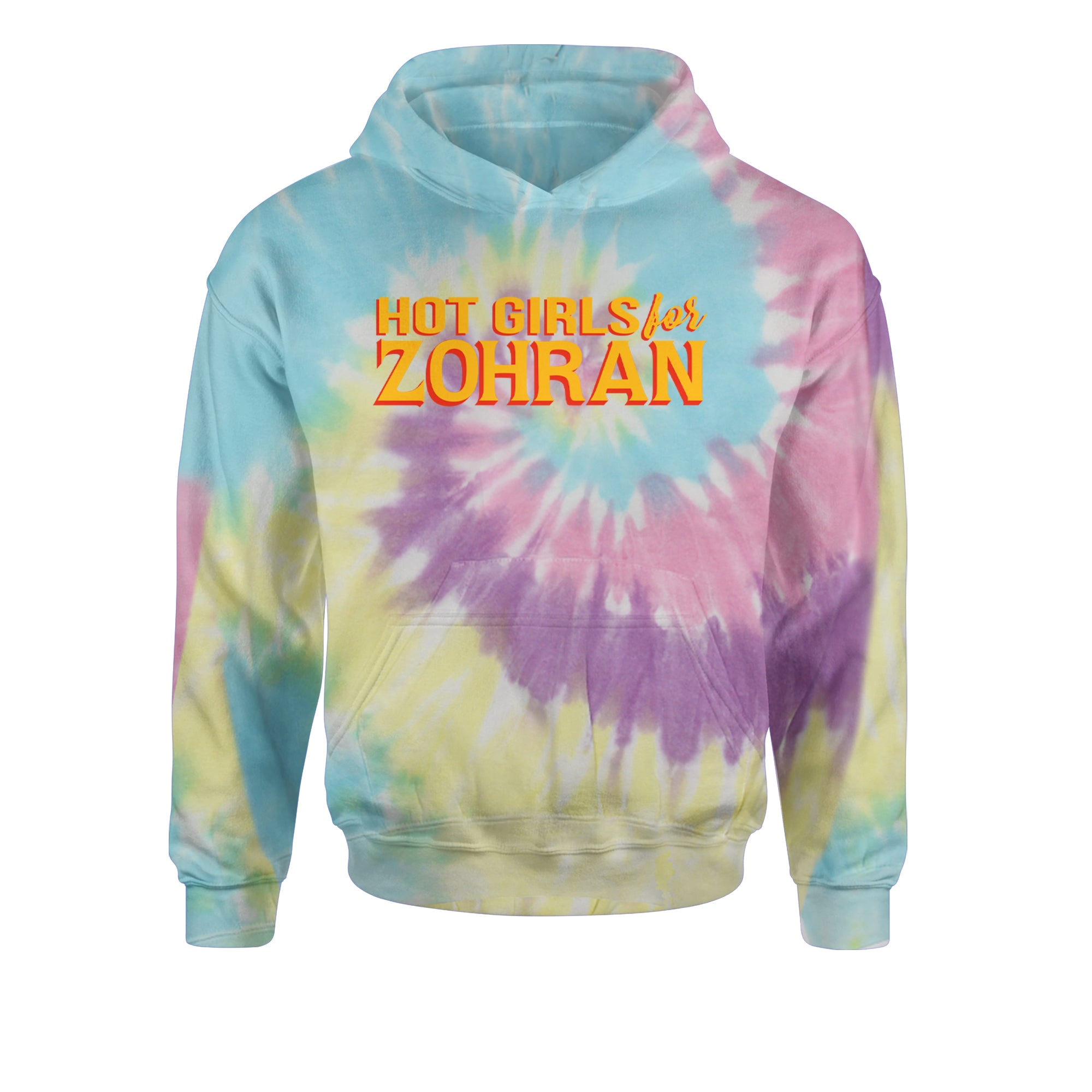 Hot Girls for Zohran Meme Youth-Sized Hoodie Tie-Dye Jelly Bean