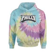Philly Bold Block Throwback Youth-Sized Hoodie Tie-Dye Jelly Bean