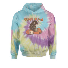 Punch Stay Kind Macaque Youth-Sized Hoodie Tie-Dye Jelly Bean