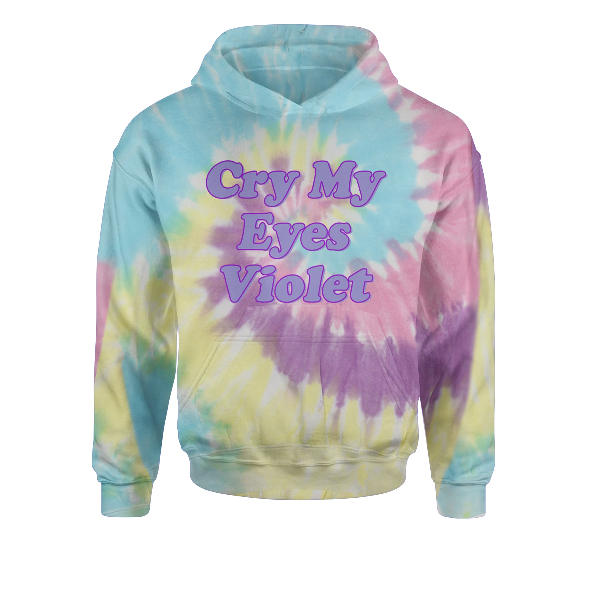 Cry My Eyes Violet Drama Queen Youth-Sized Hoodie Tie-Dye Jelly Bean