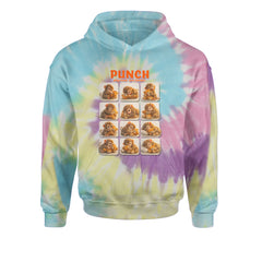 Punch Play Hard Love Harder Youth-Sized Hoodie Tie-Dye Jelly Bean