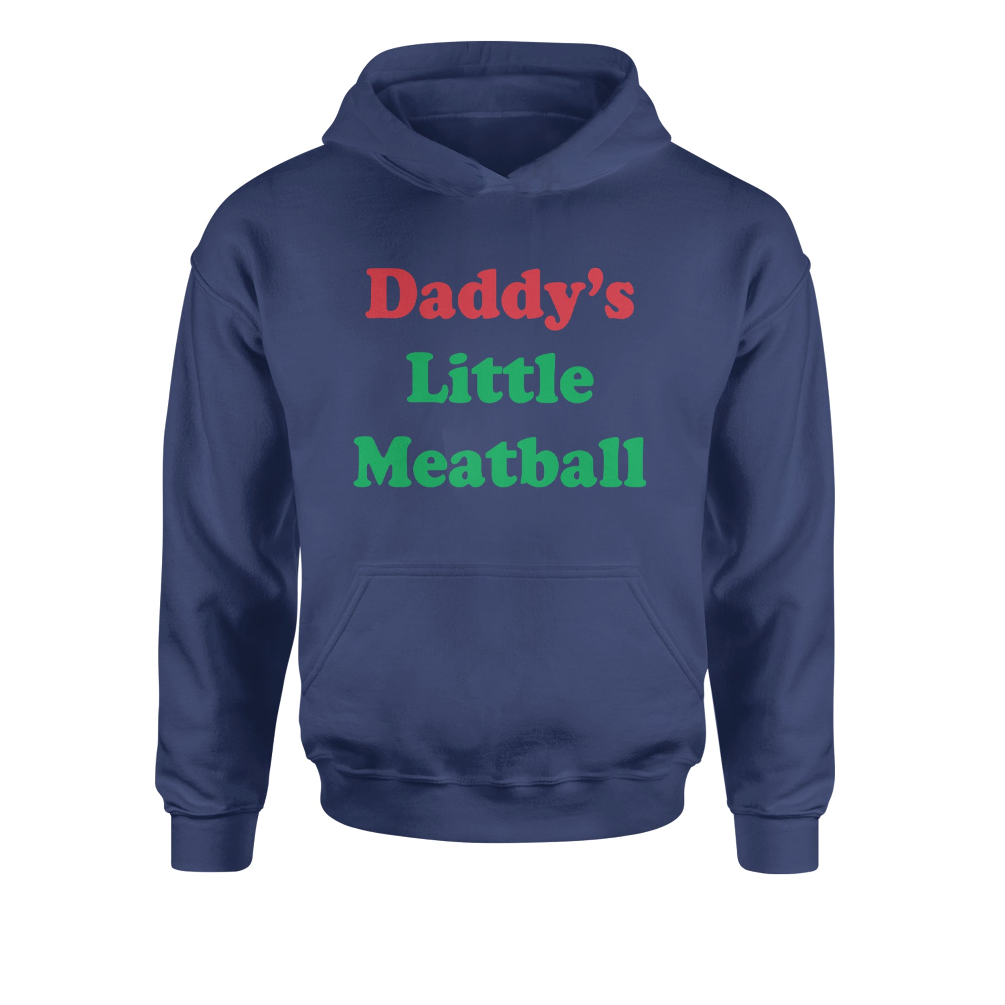 Daddy's Little Meatball Love Island Youth-Sized Hoodie Navy Blue