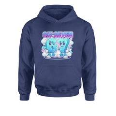 67 Six Seven Meme Kawaii Cloud Youth-Sized Hoodie Navy Blue