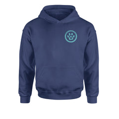 TLC To Love a Canine Dog Rescue Teal Youth-Sized Hoodie Navy Blue