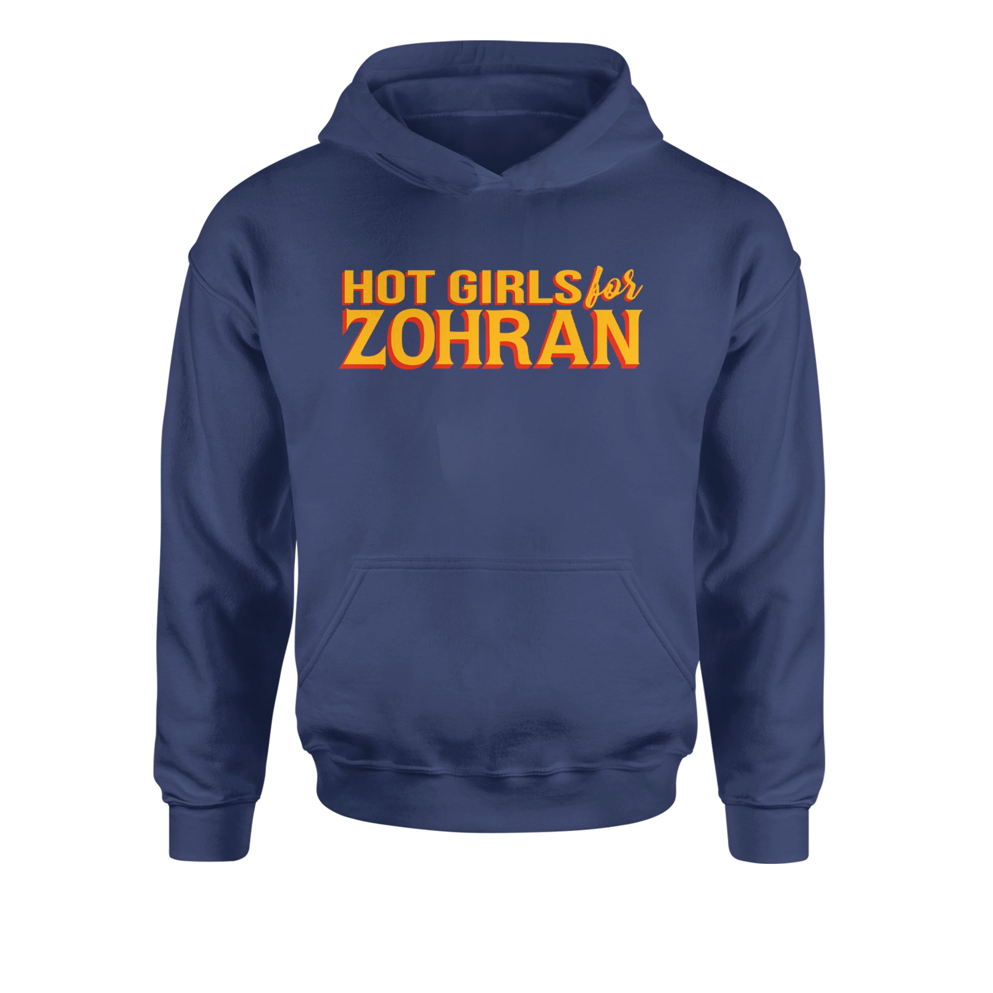 Hot Girls for Zohran Meme Youth-Sized Hoodie Navy Blue