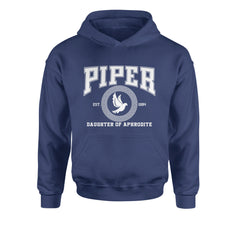 Piper Daughter of Aphrodite Rebel Heart Youth-Sized Hoodie Navy Blue