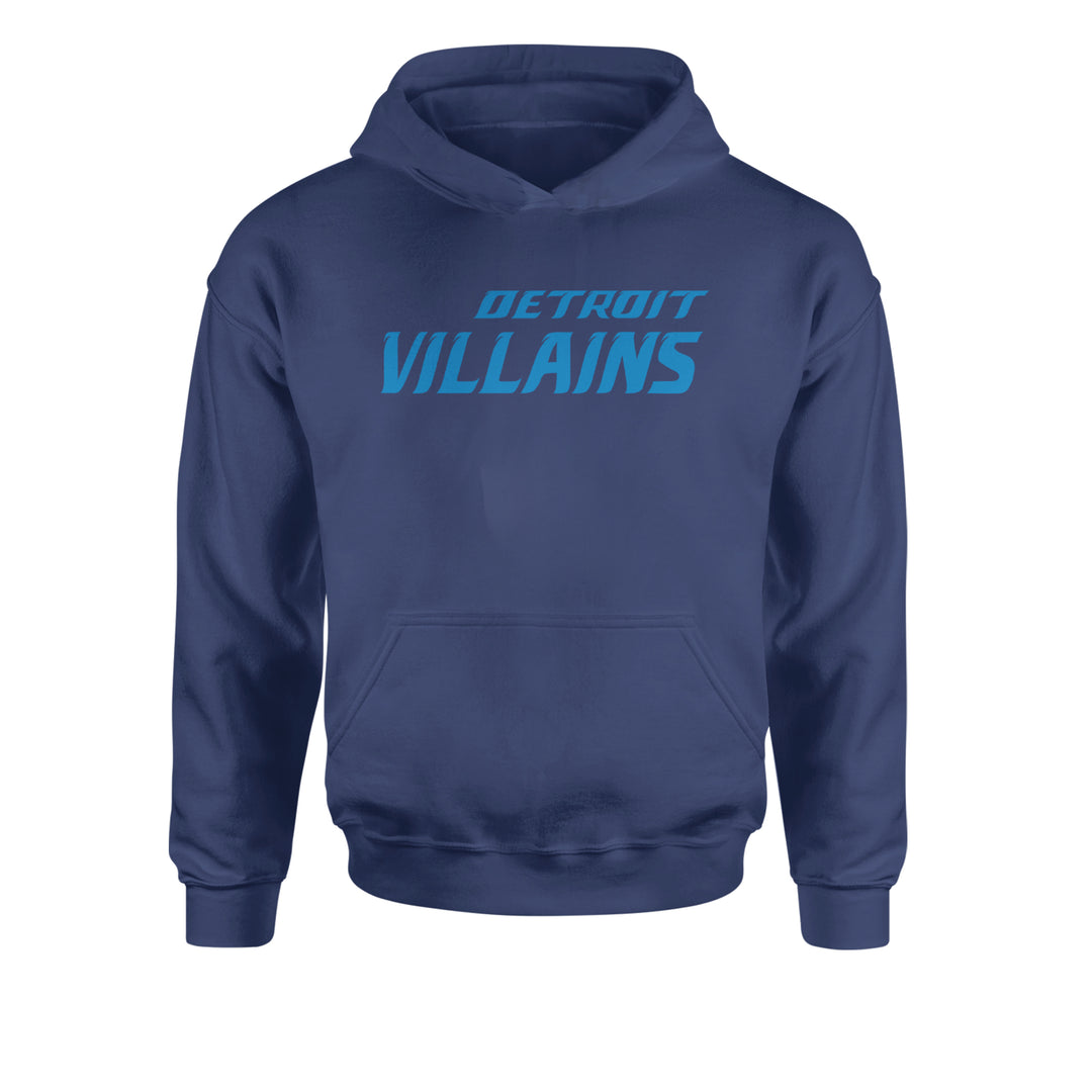 Detroit Villains Grit Football Youth-Sized Hoodie Navy Blue