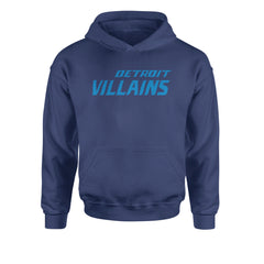 Detroit Villains Grit Football Youth-Sized Hoodie Navy Blue