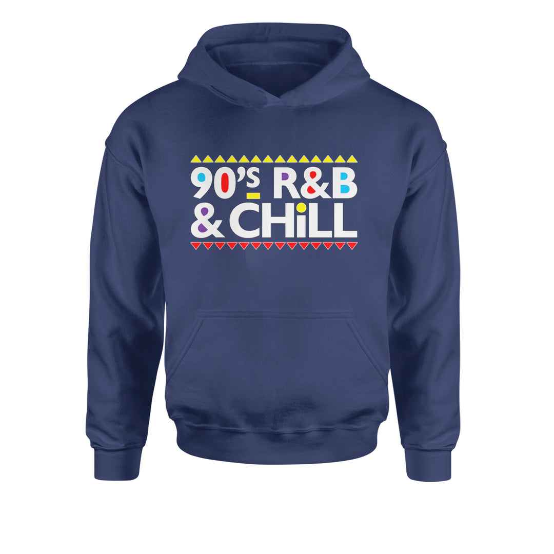 90s R&B and Chill Retro Throwback Youth-Sized Hoodie Navy Blue