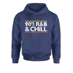 90s R&B and Chill Retro Throwback Youth-Sized Hoodie Navy Blue