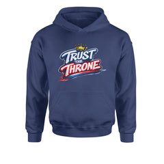 Trust The Throne Crown Philly Hoops Youth-Sized Hoodie Navy Blue