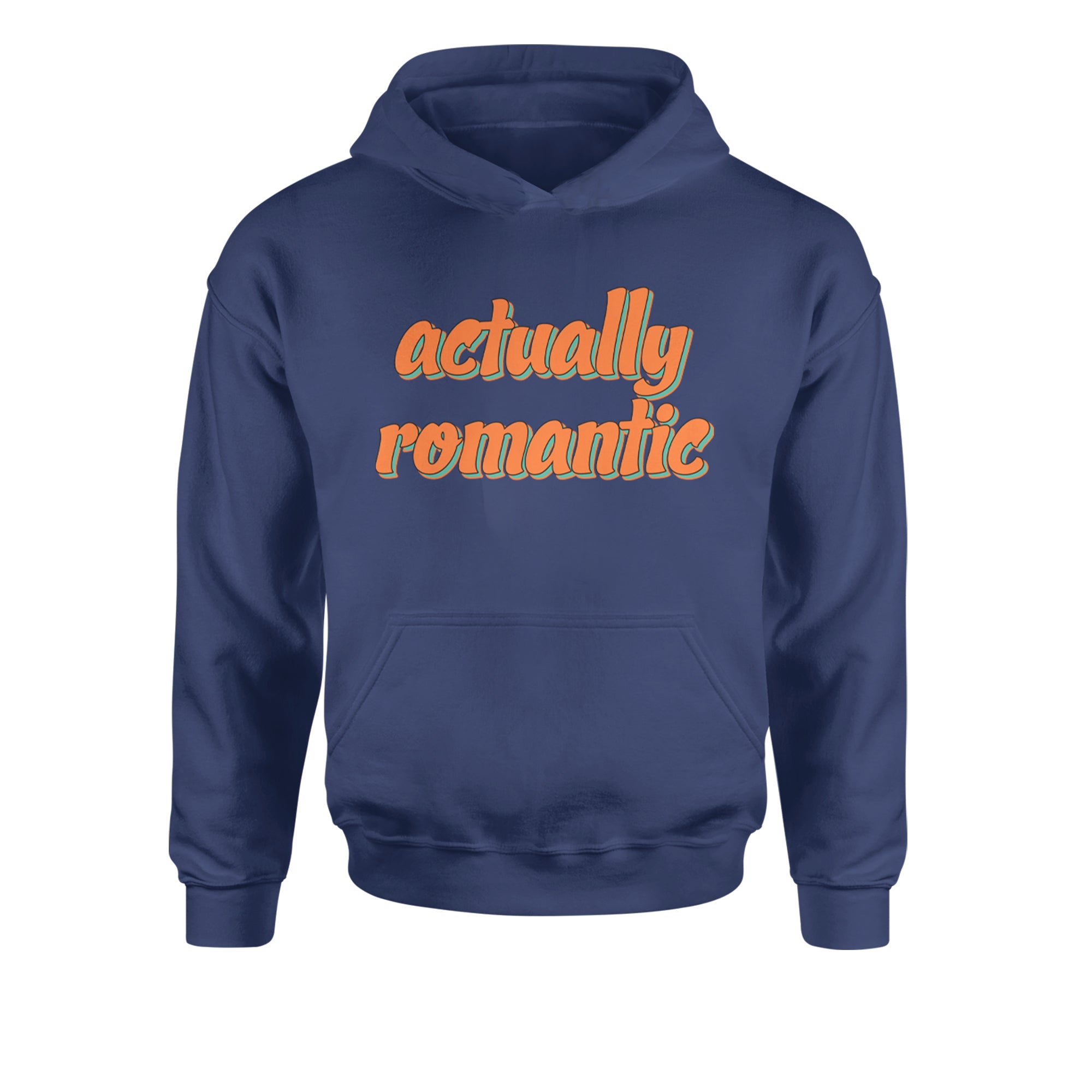 Actually Romantic Youth-Sized Hoodie Navy Blue