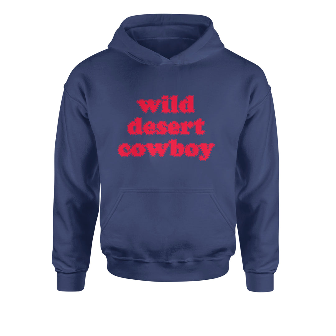 Wild Desert Cowboy Country Youth-Sized Hoodie Navy Blue