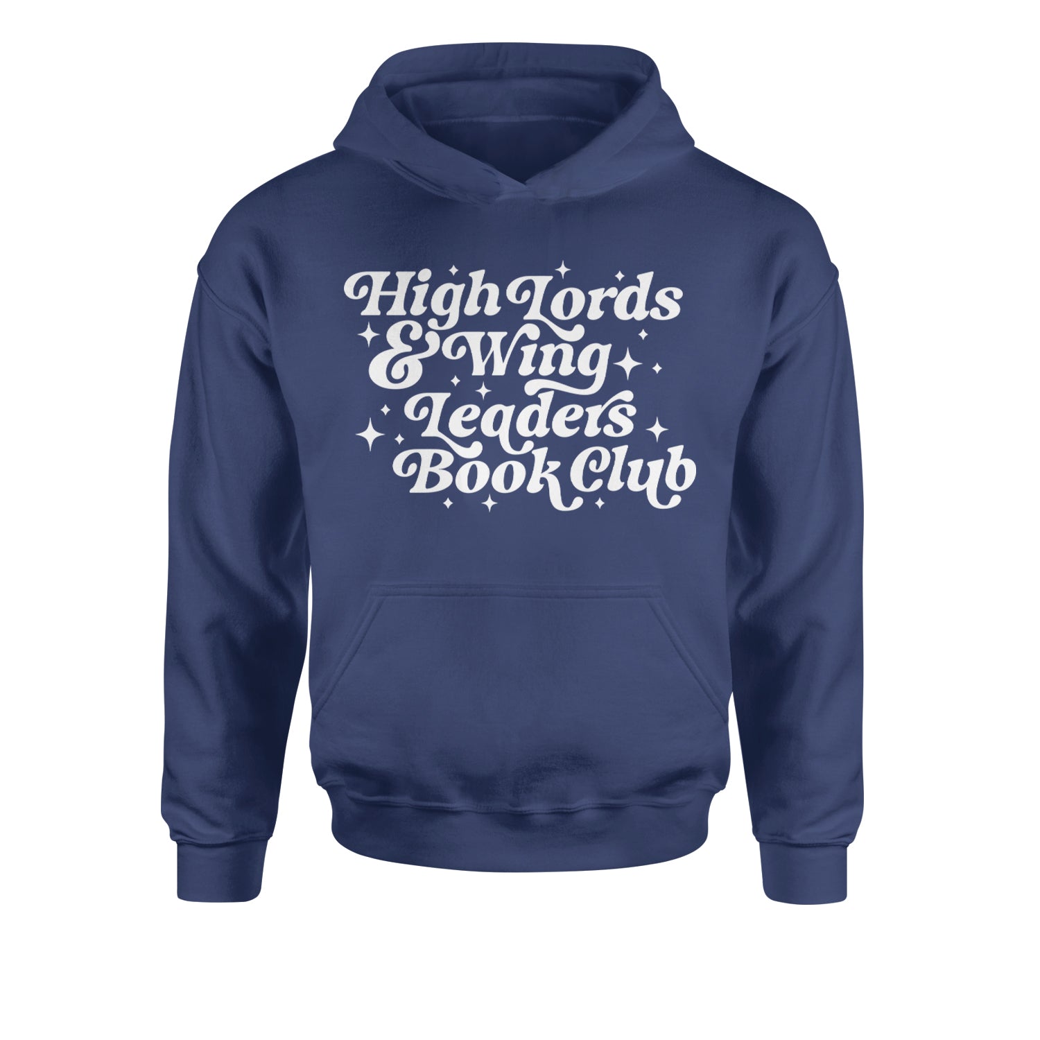 High Lords and Wingleaders Club Romantasy Youth-Sized Hoodie Navy Blue