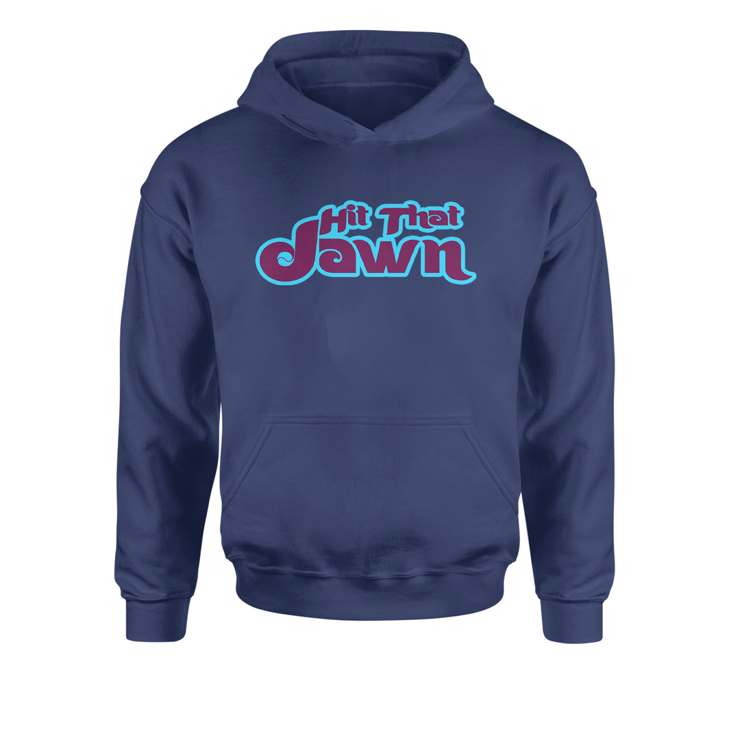 Hit That Jawn Philly Baseball Youth-Sized Hoodie Navy Blue