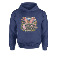 Forever Our Tennessee Butterfly Dolly Youth-Sized Hoodie Navy Blue