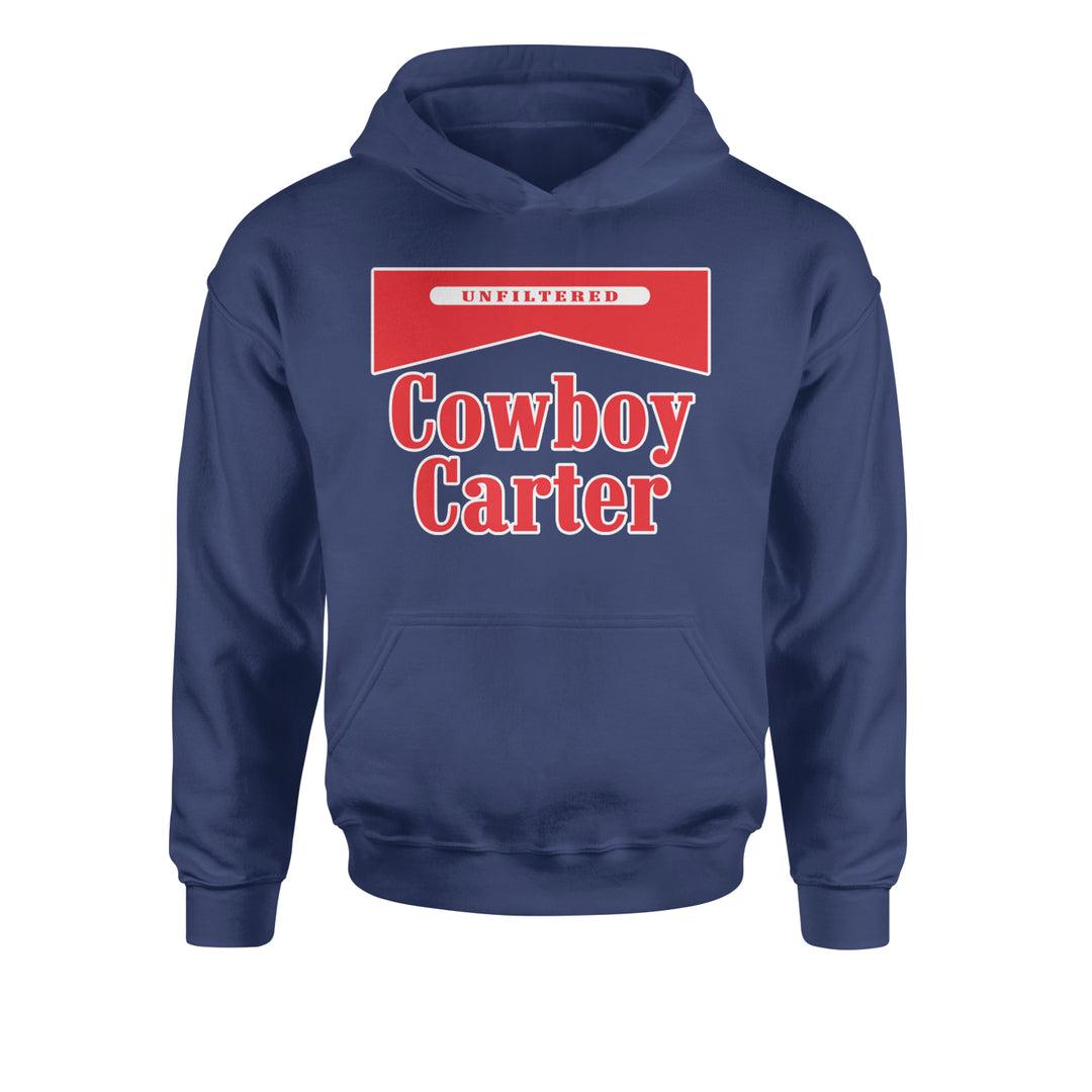 Cowboy Karter Country Act Two Youth-Sized Hoodie Navy Blue