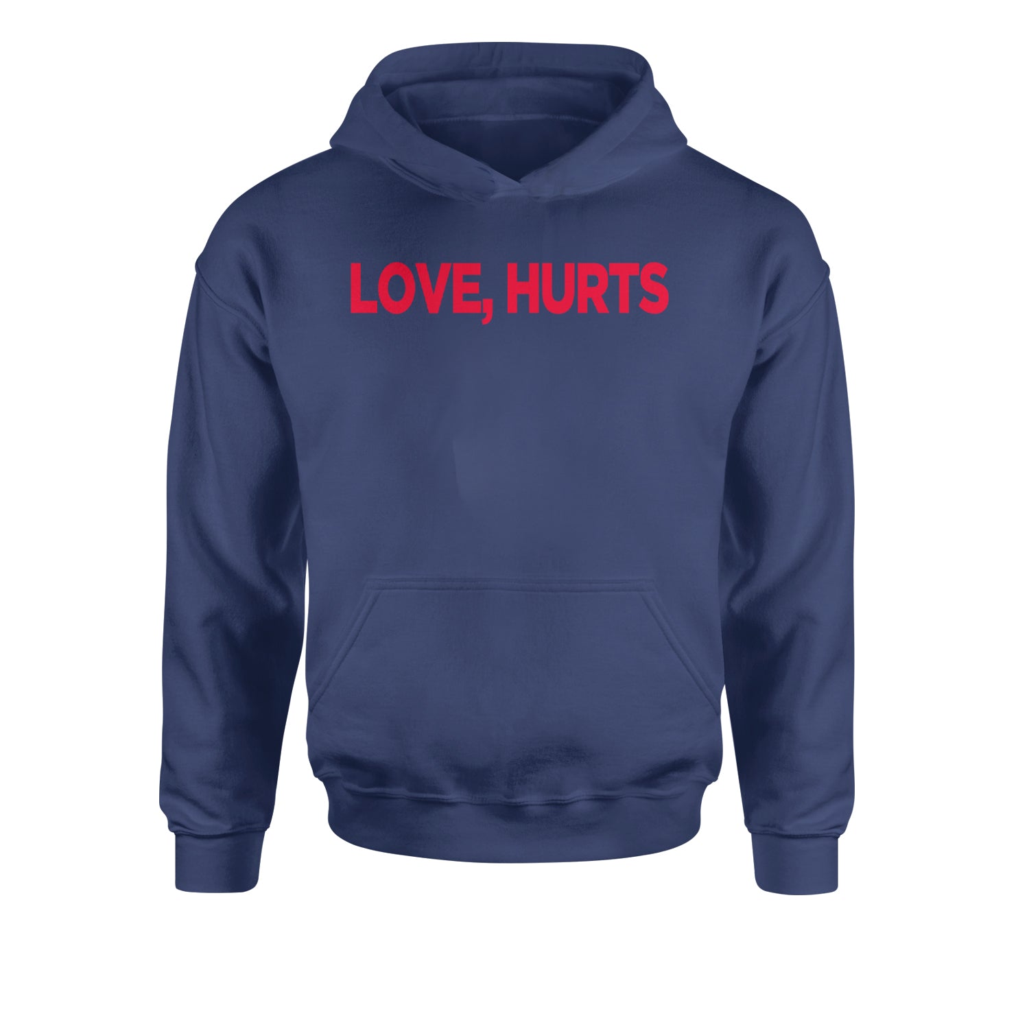 Love Hurts Youth-Sized Hoodie Navy Blue