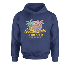 Golden Girls Forever Retro Sunset Youth-Sized Hoodie Navy Blue