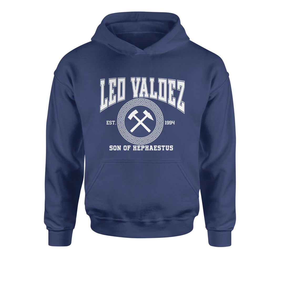 Leo Valdez Son of Hephaestus Forge Master Youth-Sized Hoodie Navy Blue