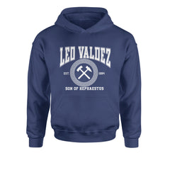 Leo Valdez Son of Hephaestus Forge Master Youth-Sized Hoodie Navy Blue