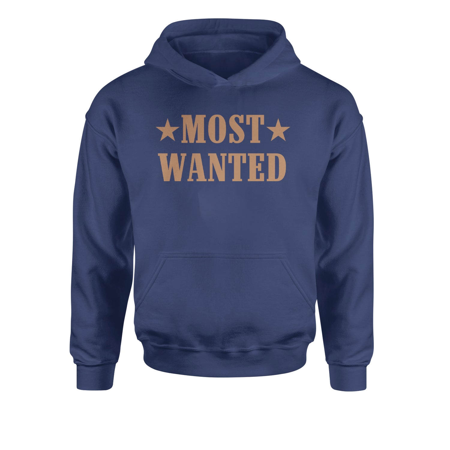 Most Wanted Cowboy Youth-Sized Hoodie Navy Blue